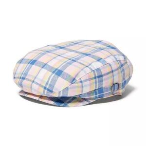 NWT Janie and Jack Plaid Kids Cap - Blue and Pink Newsboy Hat